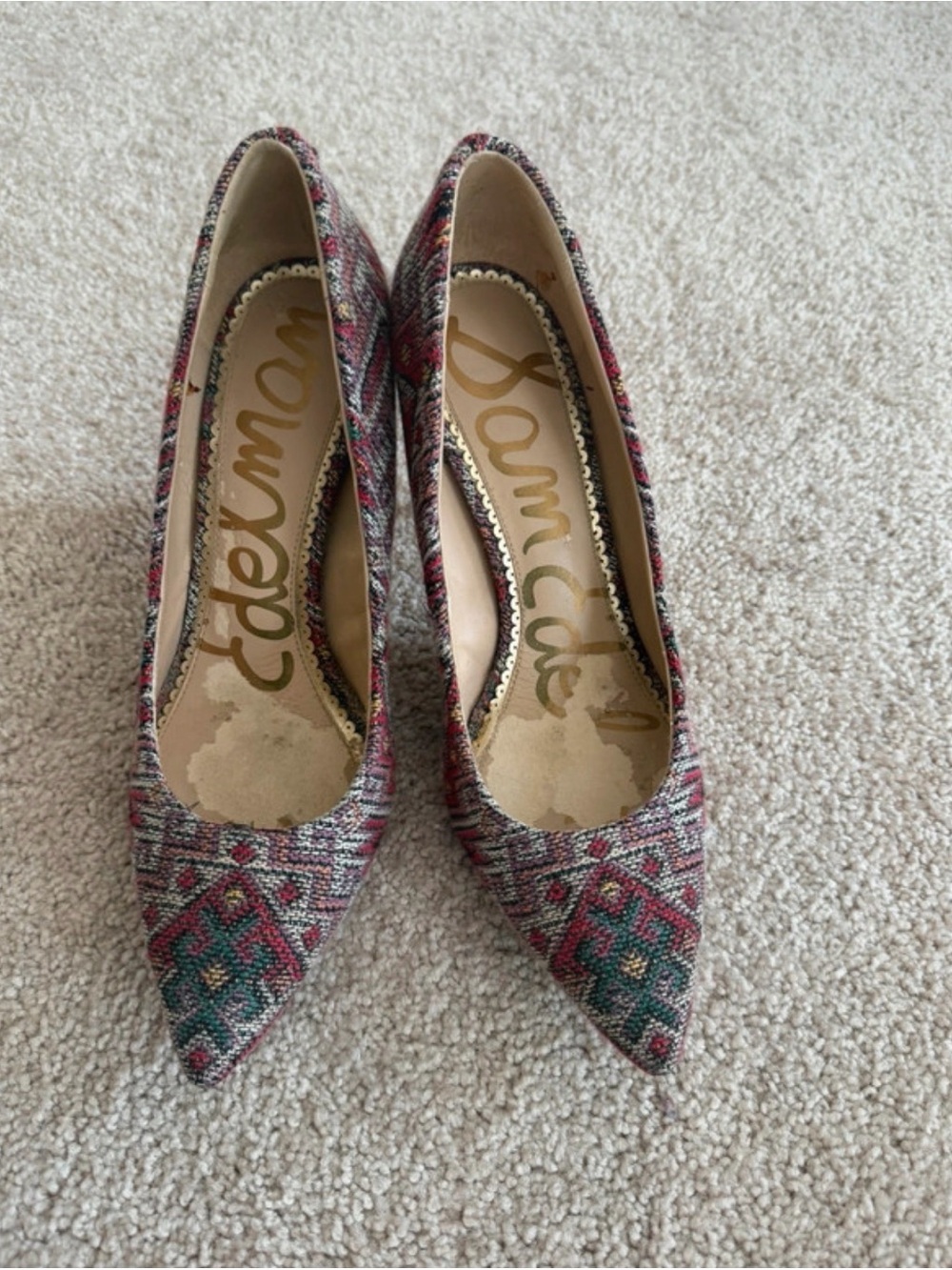 Sam Edelman Multicolor Woven Pointed-Toe Pumps